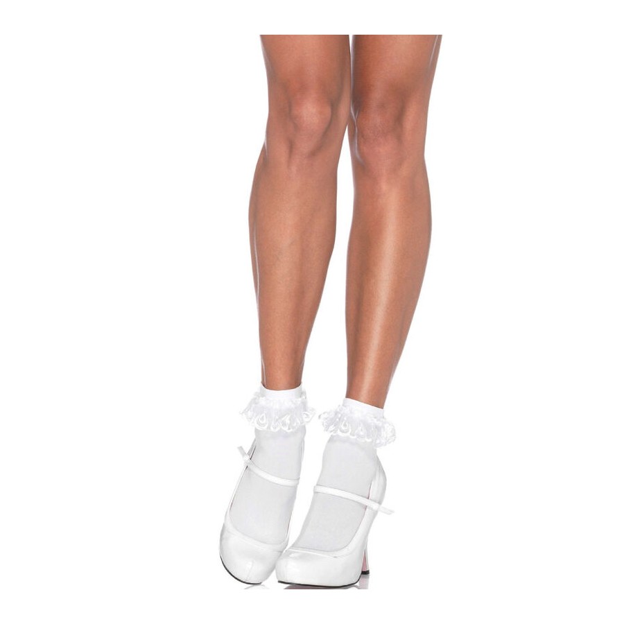 LEG AVENUE - WEISSE SPITZENRÜSCHENSOCKEN